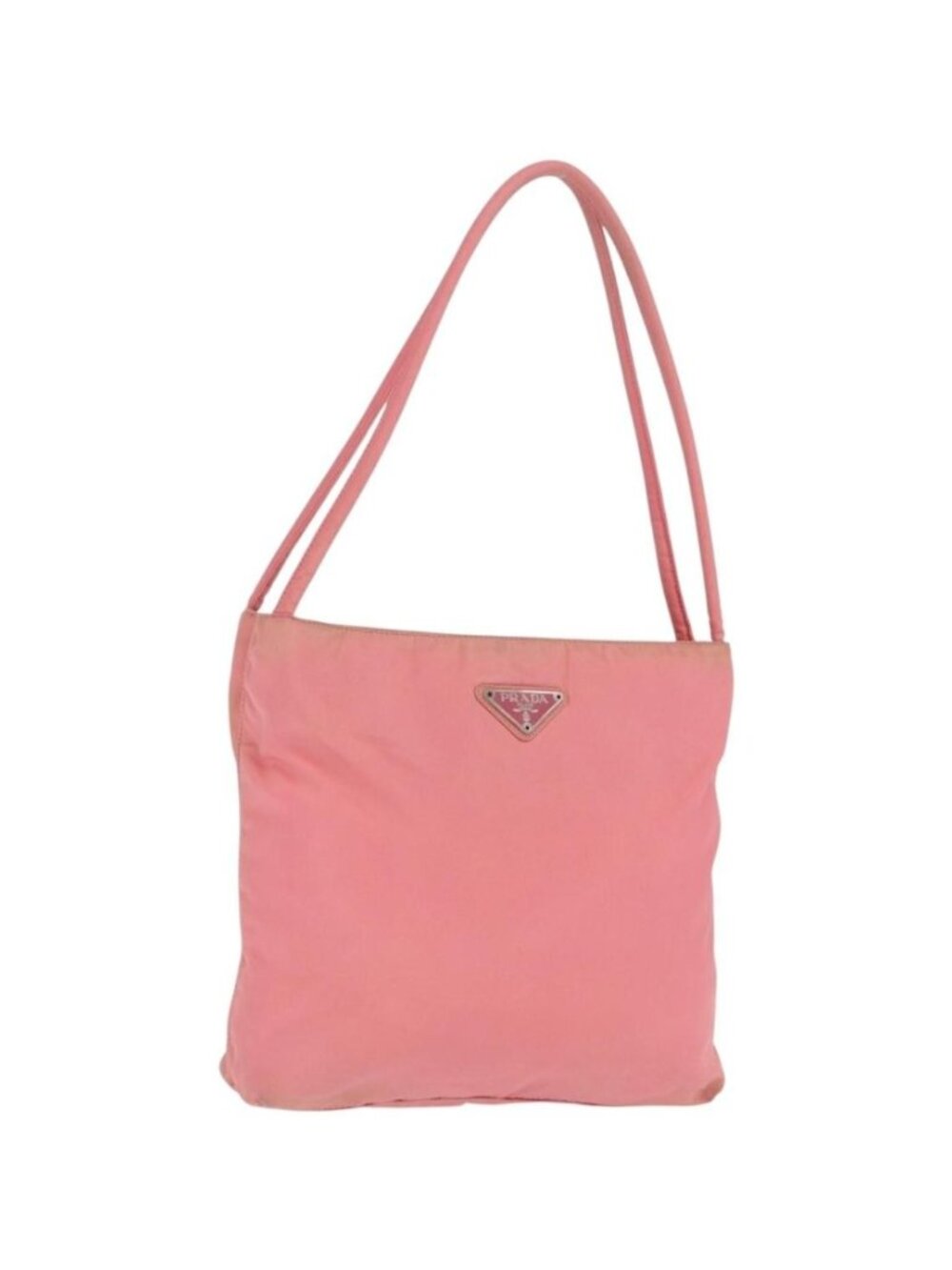 PRADA Tote Bag Nylon Pink Silver